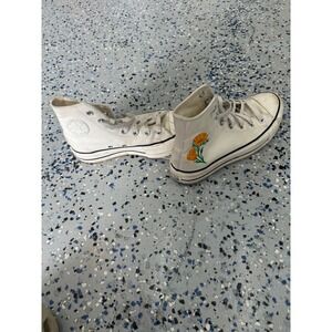 Converse Chuck Taylor All Star High Top‎ White Sneakers Embroidered Floral